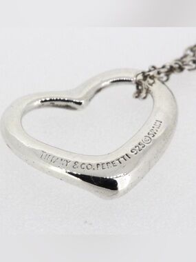 Tiffany & Co. Open Heart Necklace 14.5mm SV925 Silver Used